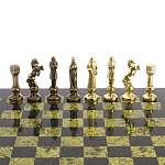 Шахматы Ренессанс из бронзы с доской из натурального камня Змеевик Decorative Thematic Chess варинант исполнения - 4 | Loft Concept в Красноярске