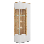 Шкаф-витрина двухдверная с белым глянцевым фасадом Grace of Furniture варинант исполнения - 1 | Loft Concept в Красноярске