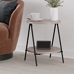 Стол приставной с 2-мя круглыми бежево-серыми столешницами ESSEL LIGHT MOCHA варинант исполнения - 4 | Loft Concept в Красноярске