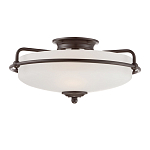 Потолочный светильник со стеклянным плафоном на изогнутых кронштейнах Quoizel  варинант исполнения - 1 | Loft Concept в Красноярске