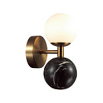 Бра с шарообразным матовым плафоном и шаром из камня на металлическом основании Orb Essence варинант исполнения - 7 | Loft Concept в Красноярске