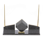 Настольный канцелярский набор из змеевика и офиокальцита с визитницами и часами Successful Leader варинант исполнения - 3 | Loft Concept в Красноярске