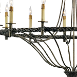 Люстра двухъярусная с отделкой в виде веревки Black Light Profile варинант исполнения - 1 | Loft Concept в Красноярске