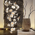 Люстра каскадная из белых цветов каллы и птичек Refined Taste of Light варинант исполнения - 5 | Loft Concept в Красноярске