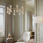 Люстра круглая с фактурными абажурами из тонких металлических палочек Wild Thorns варинант исполнения - 4 | Loft Concept в Красноярске