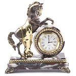 Часы настольные бронзовые с декором в виде коня Horse Stone Clock варинант исполнения - 7 | Loft Concept в Красноярске