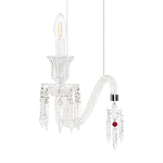 Подвесной светильник стеклянный в виде канделябра Curved Glass Chandelier варинант исполнения - 5 | Loft Concept в Красноярске