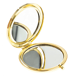 Зеркало карманное двухстороннее круглое из натурального камня Серафинит в подарочной упаковке Gold Stone Mirrors варинант исполнения - 2 | Loft Concept в Красноярске
