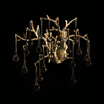 Бра в форме ветвей деревьев золотого цвета с прозрачными подвесками-каплями Droplet Bra варинант исполнения - 4 | Loft Concept в Красноярске