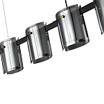 Подвесной светильник светодиодный с 5-ю цилиндрическими плафонами светло-серого цвета из стекла и стали Andrea Сhandelier Grey варинант исполнения - 1 | Loft Concept в Красноярске