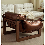 Кресло-диван кожаное на деревянном каркасе Medieval Furniture варинант исполнения - 2 | Loft Concept в Красноярске