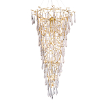 Люстра подвесная в форме перевернутой пирамиды с металлическими ветвями и прозрачными стеклянными подвесками Droplet Chandelier варинант исполнения - 1 | Loft Concept в Красноярске