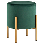 Зеленый пуф на золотистых ножках SANJAY варинант исполнения - 1 | Loft Concept в Красноярске