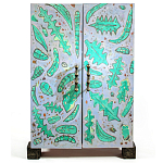 Премиальный Шкаф Defoliation двухстворчатый роспись зеленые листья  варинант исполнения - 2 | Loft Concept в Красноярске