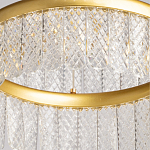 Люстра двухъярусная с золотого цвета и прозрачными подвесками Pettico варинант исполнения - 10 | Loft Concept в Красноярске