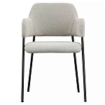 Стул мягкий с подлокотниками Chair Gray Upholstery Boucle варинант исполнения - 1 | Loft Concept в Красноярске
