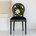 Стул чёрный из натурального бука с изображением птица в саду Blooming Red Birds варинант исполнения - 3 | Loft Concept в Красноярске