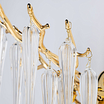 Бра золотого цвета с разветвленными ветвями и длинными прозрачными подвесками в форме стеклянных сосулек Droplet Chandelier варинант исполнения - 4 | Loft Concept в Красноярске