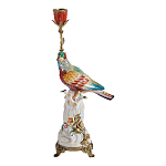 Подсвечник с попугаем из фарфора с бронзовыми элементами Eden Garden варинант исполнения - 1 | Loft Concept в Красноярске