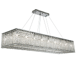 Прямоугольная люстра с хрустальными подвесками Crystal Art Chrome Rectangular Chandelier варинант исполнения - 1 | Loft Concept в Красноярске