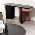 Дизайнерский письменный стол овальной формы с 2-мя выдвижными ящиками по бокам Parsec варинант исполнения - 3 | Loft Concept в Красноярске