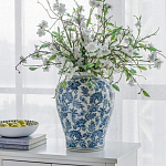 Ваза с крышкой и бело-синим цветочным узором Blue & White Ornament  варинант исполнения - 5 | Loft Concept в Красноярске