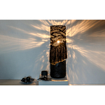 Напольная лампа черная с текстильными элементами "ЯРВИ" варинант исполнения - 1 | Loft Concept в Красноярске