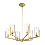 Люстра с 6-ю прозрачными цилиндрическими плафонами Kichler варинант исполнения - 2 | Loft Concept в Красноярске