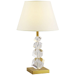 Настольная лампа с абажуром и основанием из хрусталя Neri Crystal Cubes Brass Table Lamp варинант исполнения - 1 | Loft Concept в Красноярске