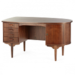 Дизайнерский письменный стол округлой формы с 4-мя ящиками и дверкой с полочками Rili варинант исполнения - 2 | Loft Concept в Красноярске