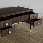 Письменный стол с 4-мя ящиками Elsa Dreams Walnut варинант исполнения - 3 | Loft Concept в Красноярске