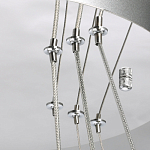 Люстра с тремя кольцами цвета хром и прозрачными хрустальными шарами по периметру Sacramento Transparent Balls Chandelier варинант исполнения - 10 | Loft Concept в Красноярске