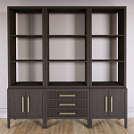 Модульный стеллаж Primo из трех составных элементов Темный орех варинант исполнения - 2 | Loft Concept в Красноярске