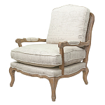 Кресло со спинкой из ротанга Ellie Rattan Armchair beige print flax варинант исполнения - 3 | Loft Concept в Красноярске