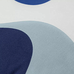 Подушка декоративная хлопковая синего цвета с абстрактным принтом Elysian Flow Azure варинант исполнения - 3 | Loft Concept в Красноярске