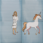 Плитка с узором Девочка единорог варинант исполнения - 1 | Loft Concept в Красноярске