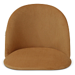 Барный стул со спинкой и металлической подставкой на 3-х деревянных ножках Горчичный Велюр Vendramin Chair варинант исполнения - 3 | Loft Concept в Красноярске