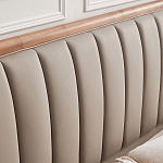 Кровать двуспальная с мягким изголовьем Moon Walnut Bed варинант исполнения - 8 | Loft Concept в Красноярске