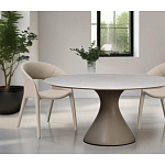 Стол обеденный круглый мраморный на бежевом основании Valedmir варинант исполнения - 6 | Loft Concept в Красноярске