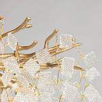 Люстра подвесная золотого цвета с декоративными ветвями и прозрачными рельефными подвесками FAIRYTREE Light варинант исполнения - 6 | Loft Concept в Красноярске