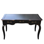 Стол письменный черный из массива березы с тремя выдвижными ящиками в стиле прованс Vintage варинант исполнения - 1 | Loft Concept в Красноярске
