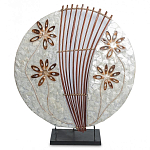 Настольная лампа из перламутра и дерева на подставке Indonesian Shell Flower варинант исполнения - 2 | Loft Concept в Красноярске