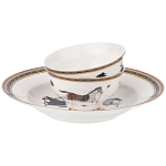 Сервиз обеденный из фарфора с изображением лошадей на 6 персон 23 предмета Porcelain Horse Set  варинант исполнения - 1 | Loft Concept в Красноярске