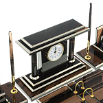 Настольный письменный набор с часами из природного камня обсидиана Team leader варинант исполнения - 5 | Loft Concept в Красноярске