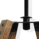 Барный стул со спинкой и металлической подставкой на 4-х деревянных ножках Зеленый Велюр Vendramin Chair варинант исполнения - 6 | Loft Concept в Красноярске