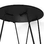 Стол журнальный с круглой столешницей из стекла на 3-х черных ножках Beige Marble варинант исполнения - 5 | Loft Concept в Красноярске