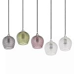 Подвесной светильник каскадный с 5-ю фактурными стеклянными плафонами Cascade with Relief Lampshades варинант исполнения - 3 | Loft Concept в Красноярске