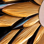 Зеркало-солнце в раме золотого и черного цвета Rays of Peace варинант исполнения - 2 | Loft Concept в Красноярске