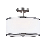 Потолочный светильник с цилиндрическим плафоомн из опалового матового стекла с металлическим обручем Feiss варинант исполнения - 1 | Loft Concept в Красноярске