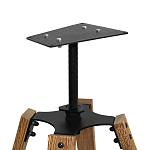 Барный стул со спинкой и мягкой обивкой с ромбами на 4-х деревянных ножках Бежевый Велюр Ava Charm варинант исполнения - 6 | Loft Concept в Красноярске